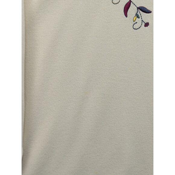 VTG Blair Embroidered Grandma Sweatshirt Size XL Pullover Cottage Floral Cream - Picture 9 of 12